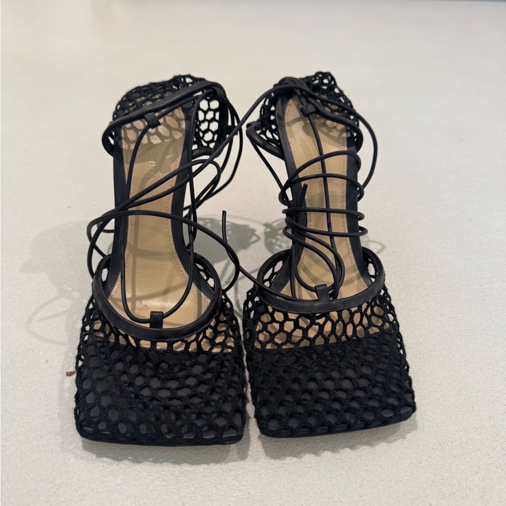 Bottega Veneta Black Mesh Heels